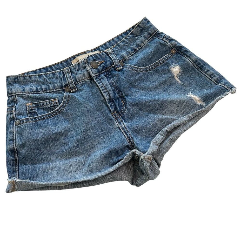 Rip Curl Denim Jean Shorts Distressed Raw Cuffed Hem Women’s Size 25